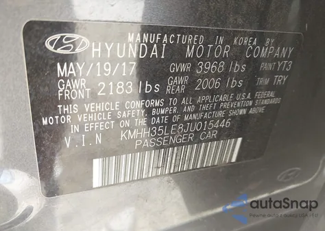 2018 Hyundai Elantra Gt из США, поврежденный, VIN KMHH35LE8JU015446